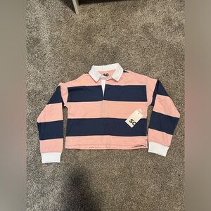 Girls cropped long sleeve rugby shirt, size 7, NWT